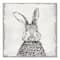 Ink Drawing Bunny Burlap Canvas Wall Art